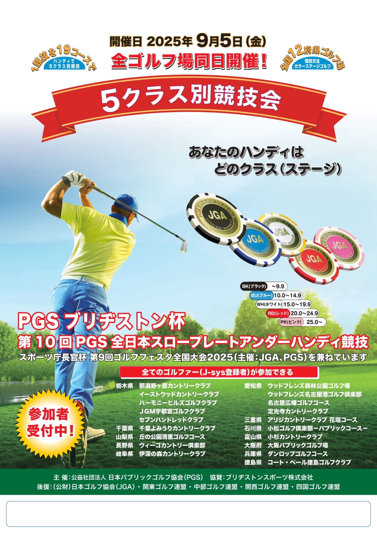 9/5開催「PGSブリヂストン杯 第10回PGS全日本スロープレートアンダー 